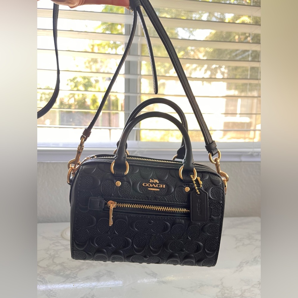 Coach Mini Rowan, black leather